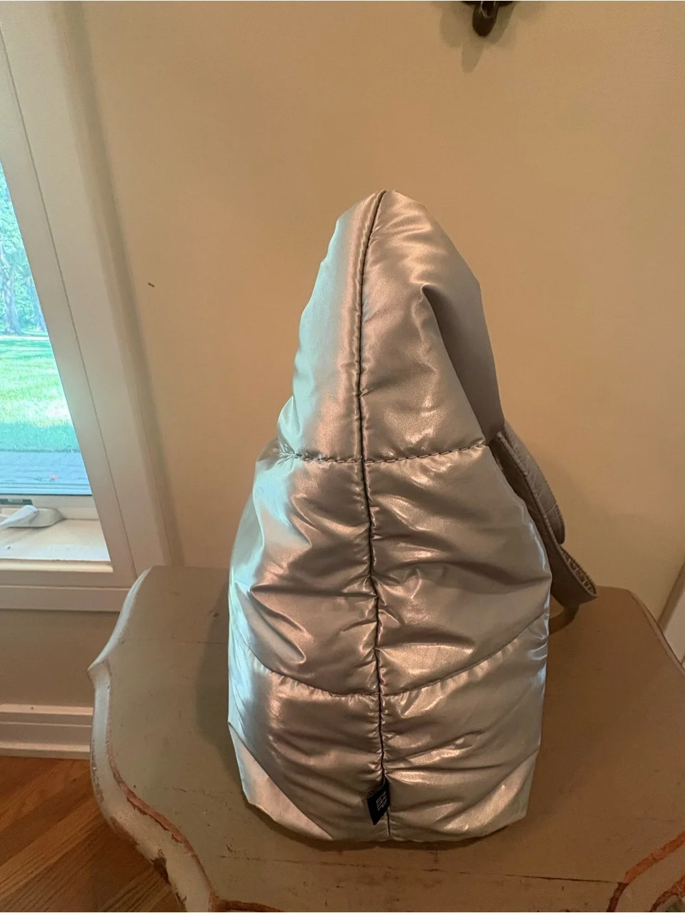 GAP Silver Puffer Tote Bag